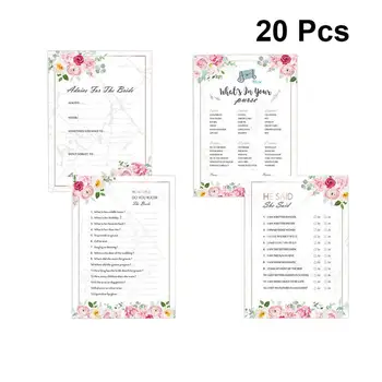 

20PC Games Card Kit for Wedding Engagement Anniversary Party Wedding Bachelorette Party Quiz Game Cards Bridal Shower