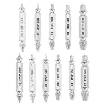 

5pcs/6pcs S2 Double Side Damaged Screw Extractor Drill Bits Broken Bolt Speed Out Remover w/Box