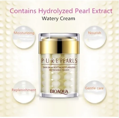 Крем для лица BIOAQUA Pearls отбеливающий увлажняющий против морщин + изображения