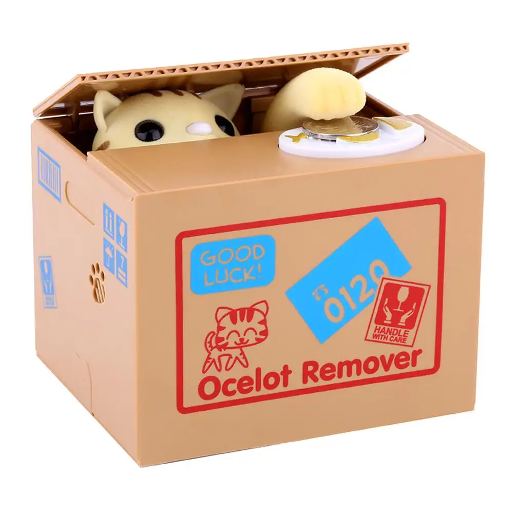

Creative Saving Storage Box Pot Case Piggy Bank Cat Steal Money Coin Money Box