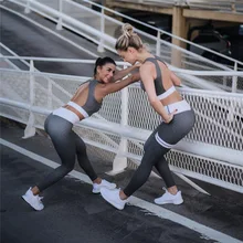 Active Gym Women Sportsuit Solid Patchwork Backless Bra+pants Two Piece Ensemble Jogging Outfit Fitness Yoga Suit Ensemble ensemble skene ensemble skene les sonneurs de rivets