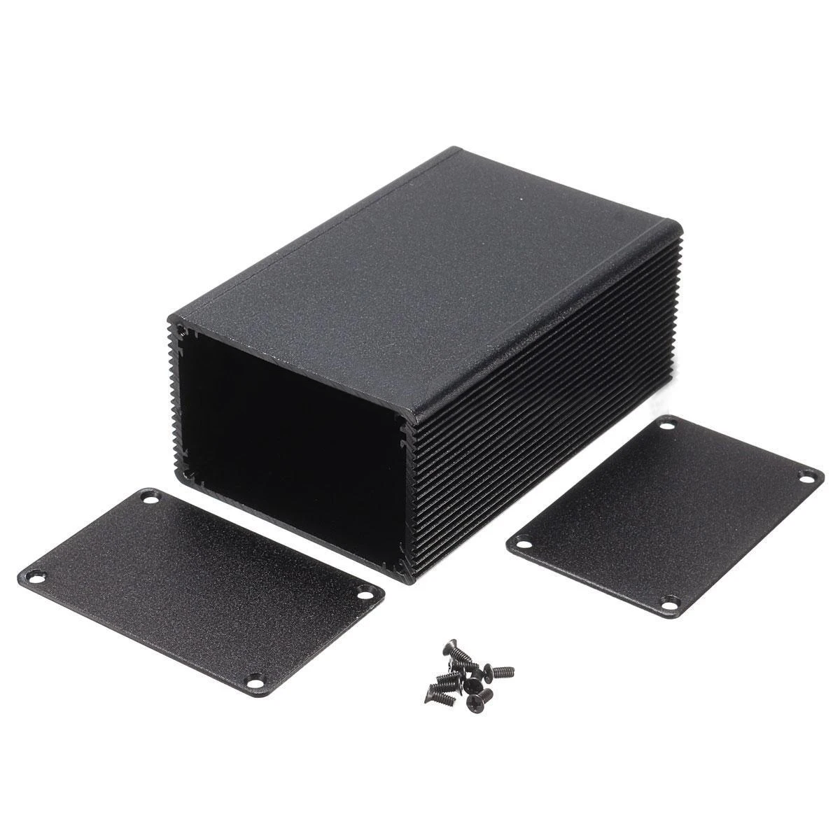 

1pc Black Aluminum Electronic Box Instrument Meter Enclosure Case with Screws 100mmx66mmx43mm