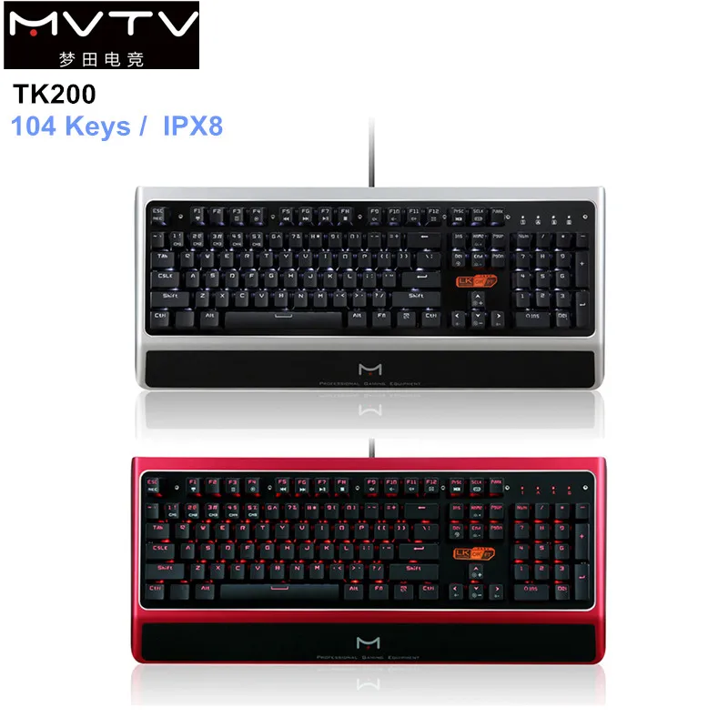 

NEW MVTV TK200 Wired Mechanical Gaming Keyboard 104 Keys 0.2ms Fast Response RGB Backlight Keyboard IPX8 Waterproof Keyboard