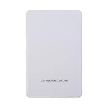 

120 x 75 x 13mm 2.5in IDE Hard Disk Drive Enclosure Portable USB 2.0 External HDD Case Box White