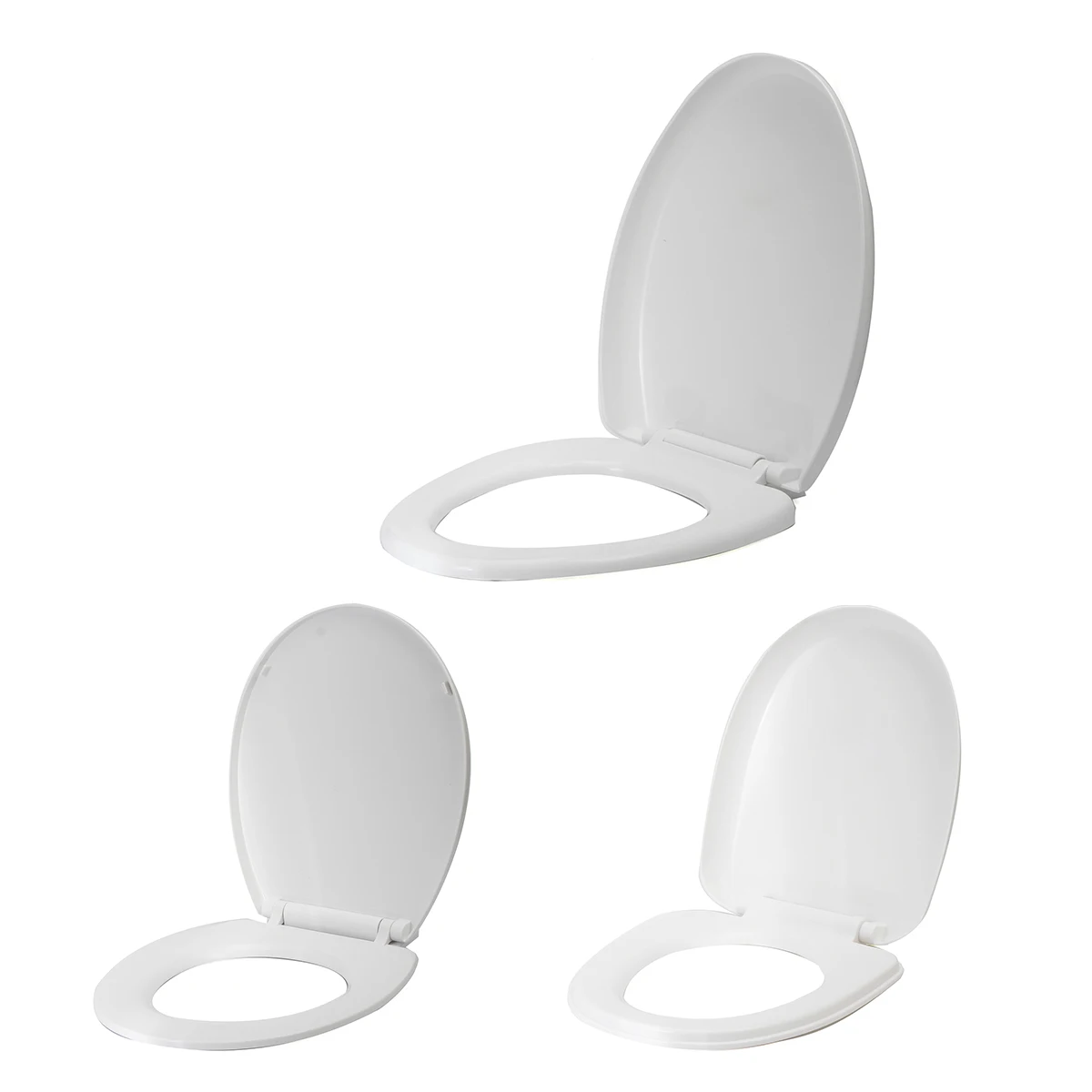 

Square Round Universal Slow-Close Toilet Seat Lid Cover Set ABS Thicken Replacement White Household 3Types Antibacterial