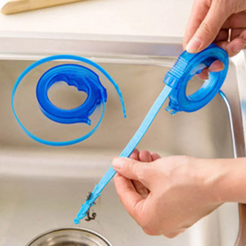 

43CM Plastic Portable Sewer Tub Clean Hook Dredge Hair Clean Removal Tool Home Bendable Sink Tub Toilet Dredge Pipe Brush Tools