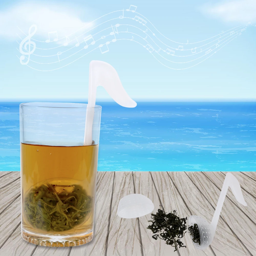 В форме музыкальной ноты Чай Infuser Творческий Чай ware Пластик пустой чайные пакетики Сито Фильтр для чая аксессуары Кухня поставки