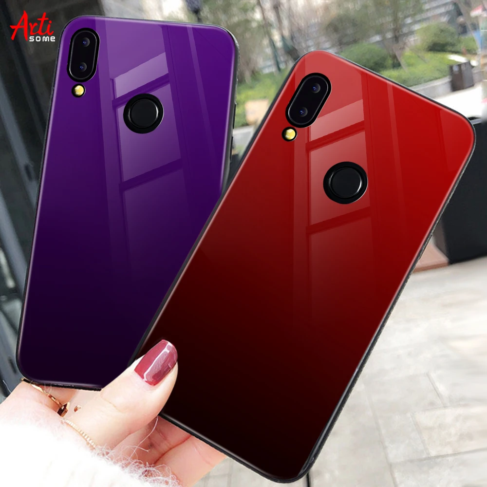 

Gradient Glass Back Case For Huawei P20 Lite P Smart Plus Nova 3i Case Luxury Silicone Case For Huawei Honor 10 9 Lite 8X Coque