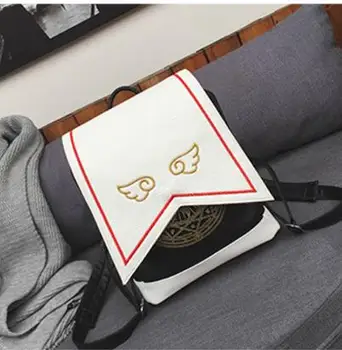 

Women Anime Card Captor Sakura Kinomoto Lolita Magic Backpack for Teenage Girls PU Leather Travel School Bags Mochila Escolar