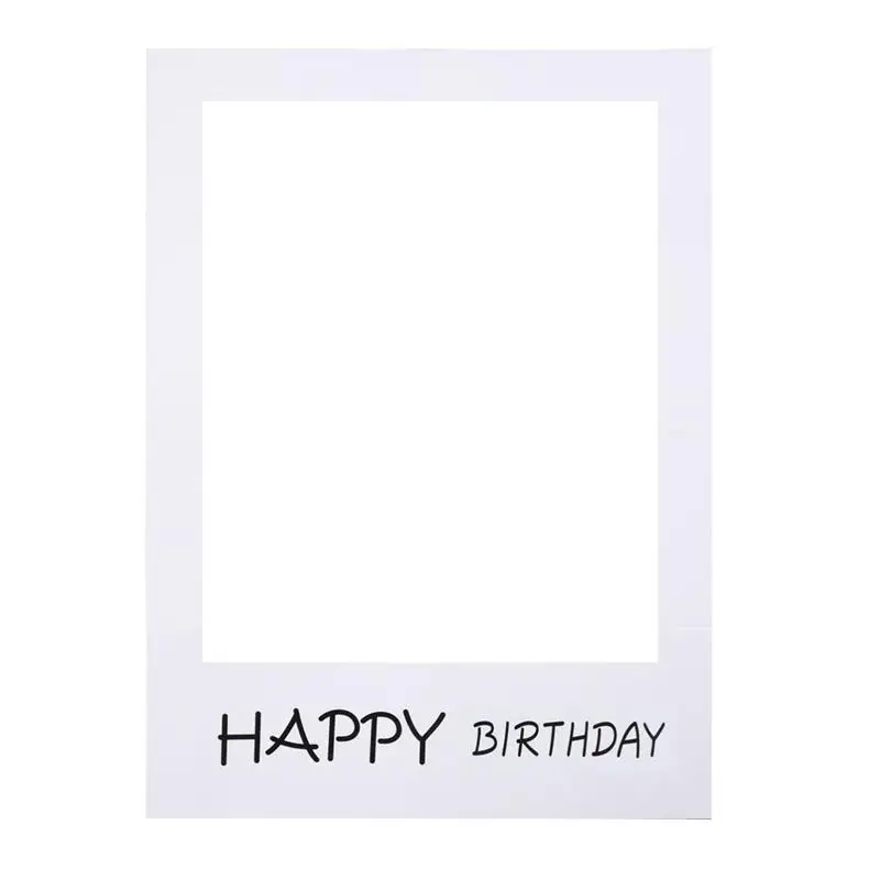 

1PC Happy Birthday Photo Frame Paper Pictures Birthday Anniversary Cutouts Booth Props party Favors Supplies Decoration