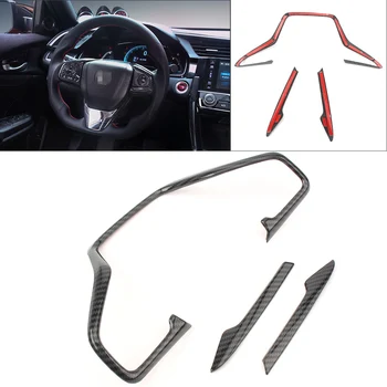 

Auto Car Carbon Fiber Style Car Steering Wheel Frame Cover Trim For Honda Civic 10th 2016 2017 2018