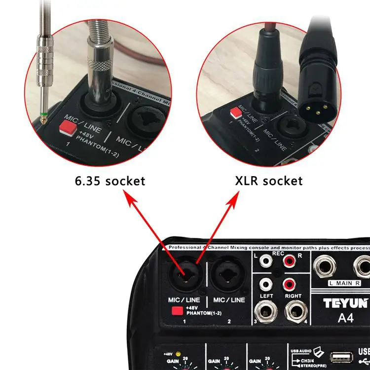 Bluetooth USB аудио микшер 4 канала звук микшерные консоли усилитель мини аудио микшер для сценического представления семья K песни