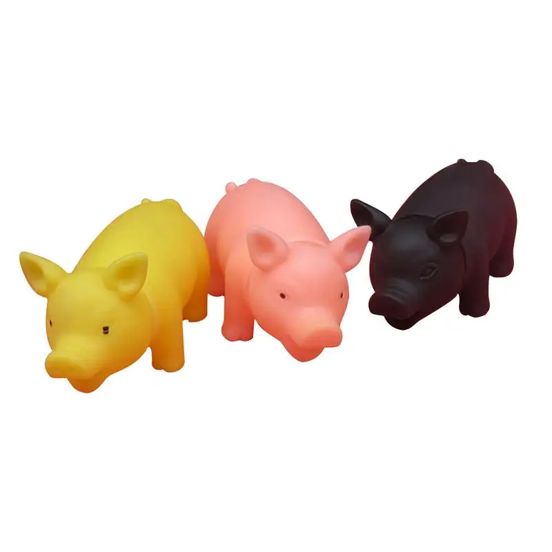 

Dog Toy Cute Pig Shape Pet Puppy Supplies Chewing Creaking Rubber Vocal Pig Funny Dog Squeak Chew Toy Pet Puppy Release Stress