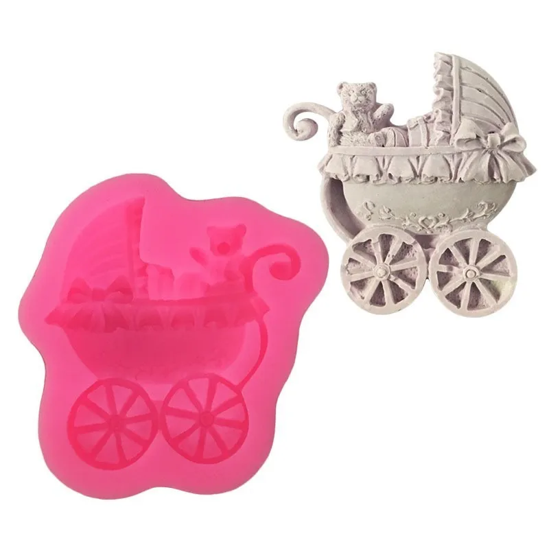 

DIY Craft Silicone Mold Baking Baby Carriage Shape Silicone Fondant Molds Cake Decorating Tools Soap Pastry Chocolate Cake Mold