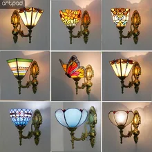Artpad абажур из витражного стекла Batterfly Pyramid Art настенный светильник светодиодный прикроватный для учебы настенный светильник вверх или вниз освещение