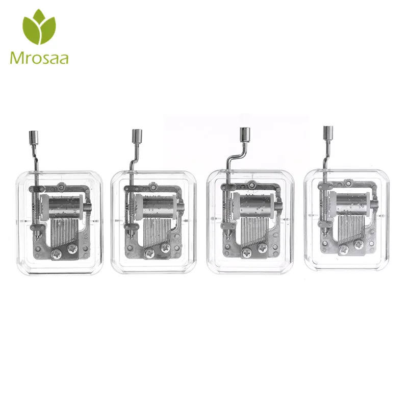 

Mrosaa 1 Pcs Hand Crank Music Box Mini Movement DIY Music Boxes Rectangle Plastic Caskets For Birthdays Gifts 4 musical