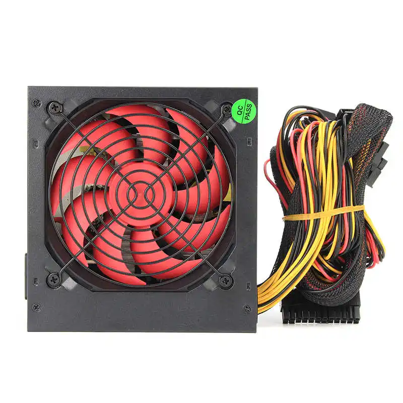 Najtaniej Czarny 800 W zasilanie 120mm wentylator 24 Pin PCI SATA ATX 12 V Molex podłączyć zasilacz do komputera 80 + złoty