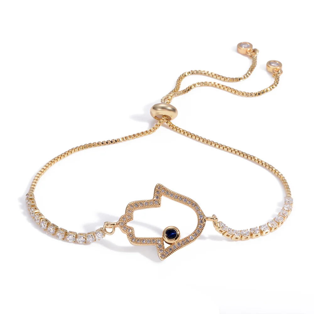 

Adjustable Trendy Silver Plated Blue Crystal CZ Eyes Bracelets For Women Wedding fashion Jewelry Charming Bracelet & Bangles