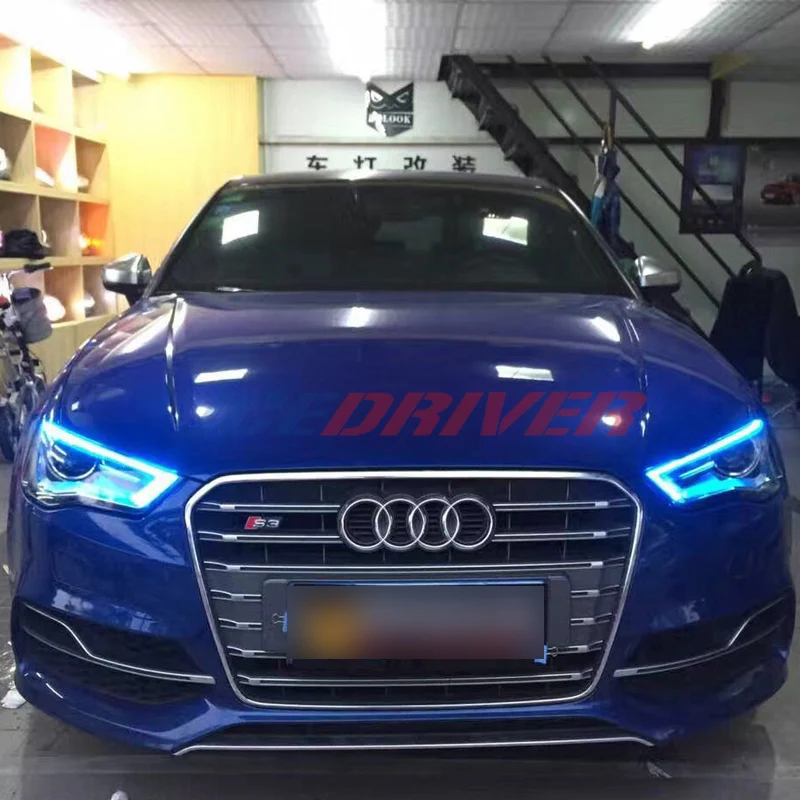 Icedriver для AUDI A3 S3 DRL RGB многоцветный светодиодный панели 2013- дневные ходовые огни красный синий Демон освещение для глаз лампы