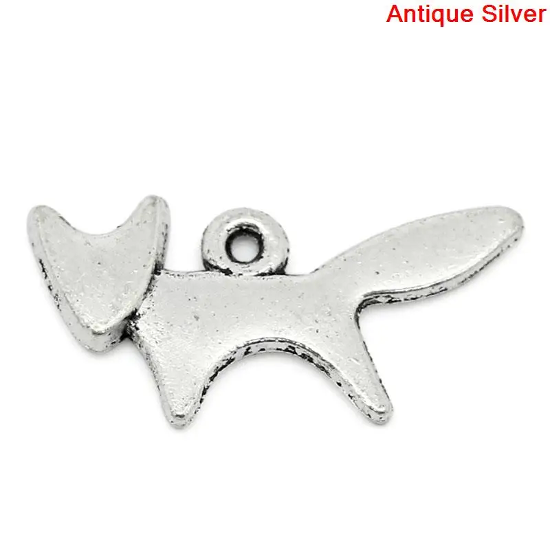 

DoreenBeads Charm Pendants Fox Animal Antique Silver 20x10mm,200PCs (K03688) yiwu