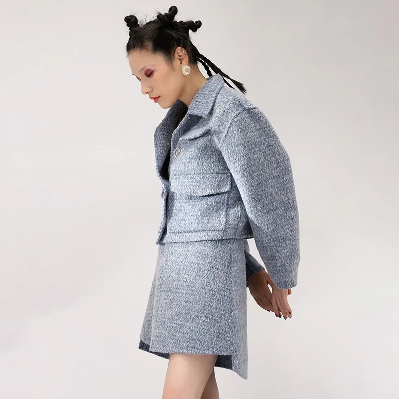 TWOTWINSTYLE кашемировый комплект из двух предметов женское короткое пальто с