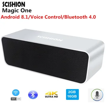 

SCISHION Magic One TV Box With Audio Function Rockchip 3328 Android 8.1 smart tv box 2.4G WiFi 100Mbps BT4.0 Support 4K H.265