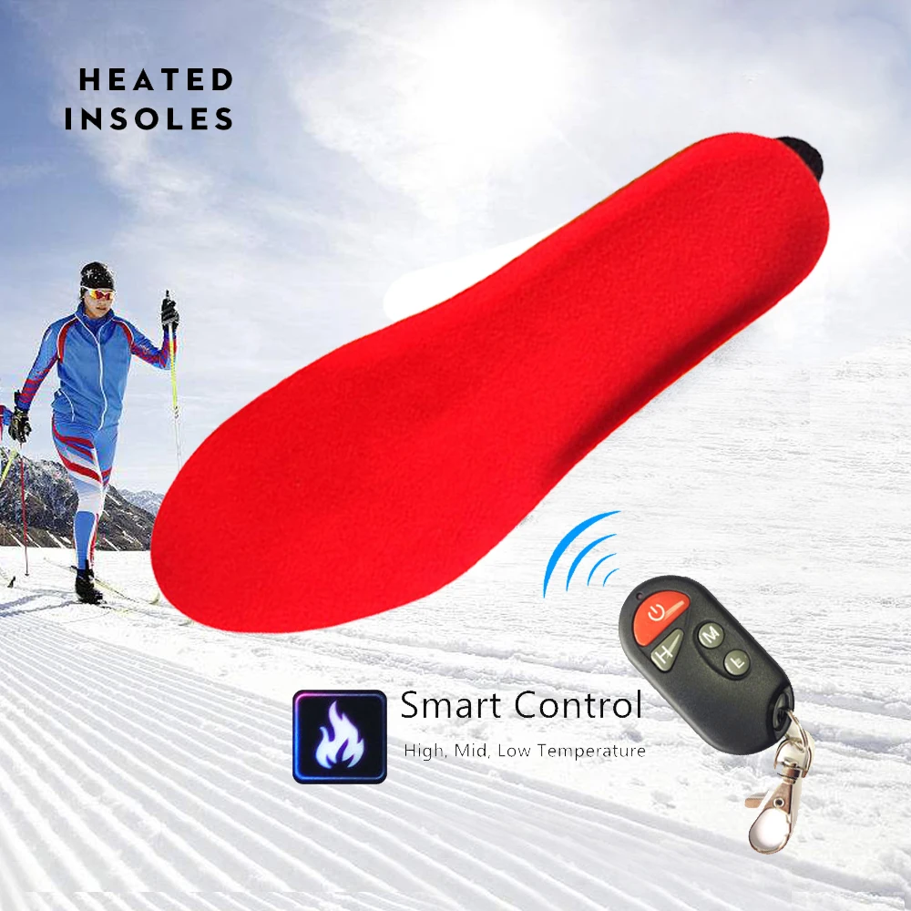 NEW Electric Heated Insole Winter Shoes Boots Pad Dengan Remote Control Black RED Foam Material EUR Saiz 35-46 # 1800MAH