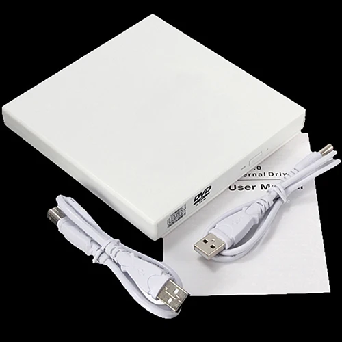  USB 2.0 External CD-Rom/CD-RW/Combo/DVD-Rom Burner Drive Writer with USB Data Cable for Laptop Note