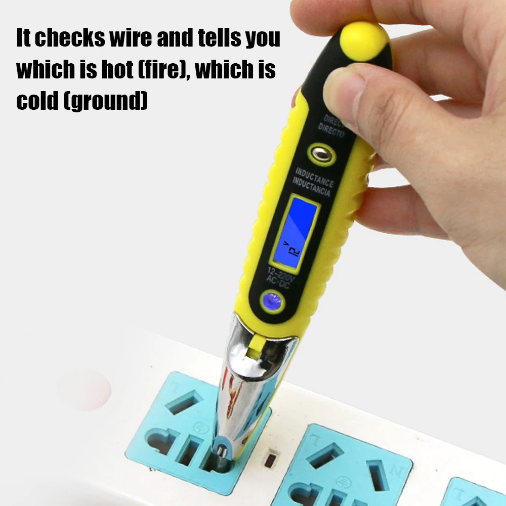 AC DC Electric Test Pen with Night Sight Voltage Detector Tester Tool