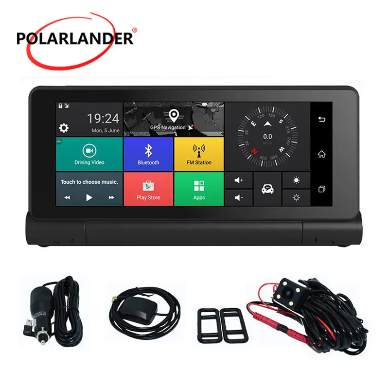 Android 5.0 1280*480   Dual Camera Center Console Navigator  AVIN   Car GPS DVR 3G  1080P Recorder Bluetooth WIFI