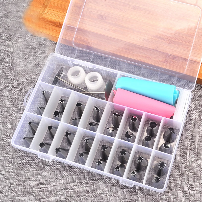 

38PcsSet Confectionery Bag Confectionery Nozzles for Cream Confectionery Inventory Stainless Steel Nozzle Cake Decorating Tips