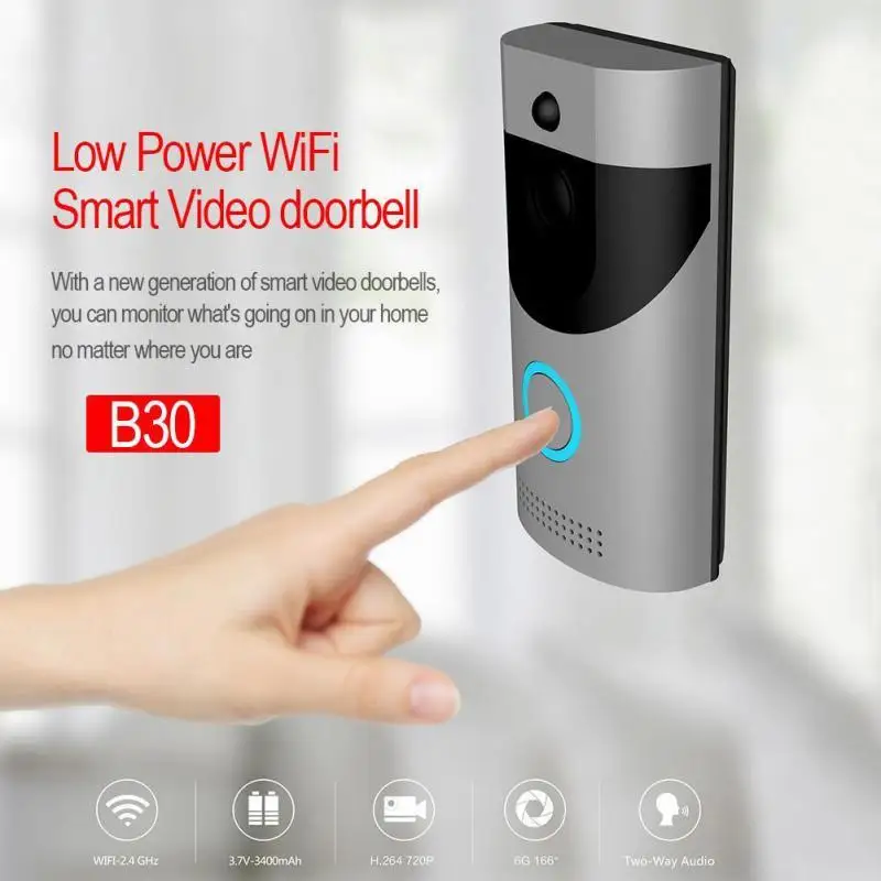 

EU/US Plug Smart Doorbell Talkback Intercom Visual Remote Video Doorbell Wireless APP Control Support WIFI Connection