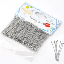 DoreenBeads, 500 шт., хорошо рассортированы, серебряный тон, Шариковая головка, шпильки 4 см(B13052), иу