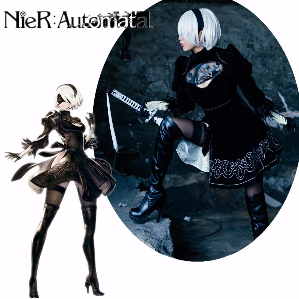 Одежда для костюмированной вечеринки NieR Automata удобные черные костюмы размер 2 тип