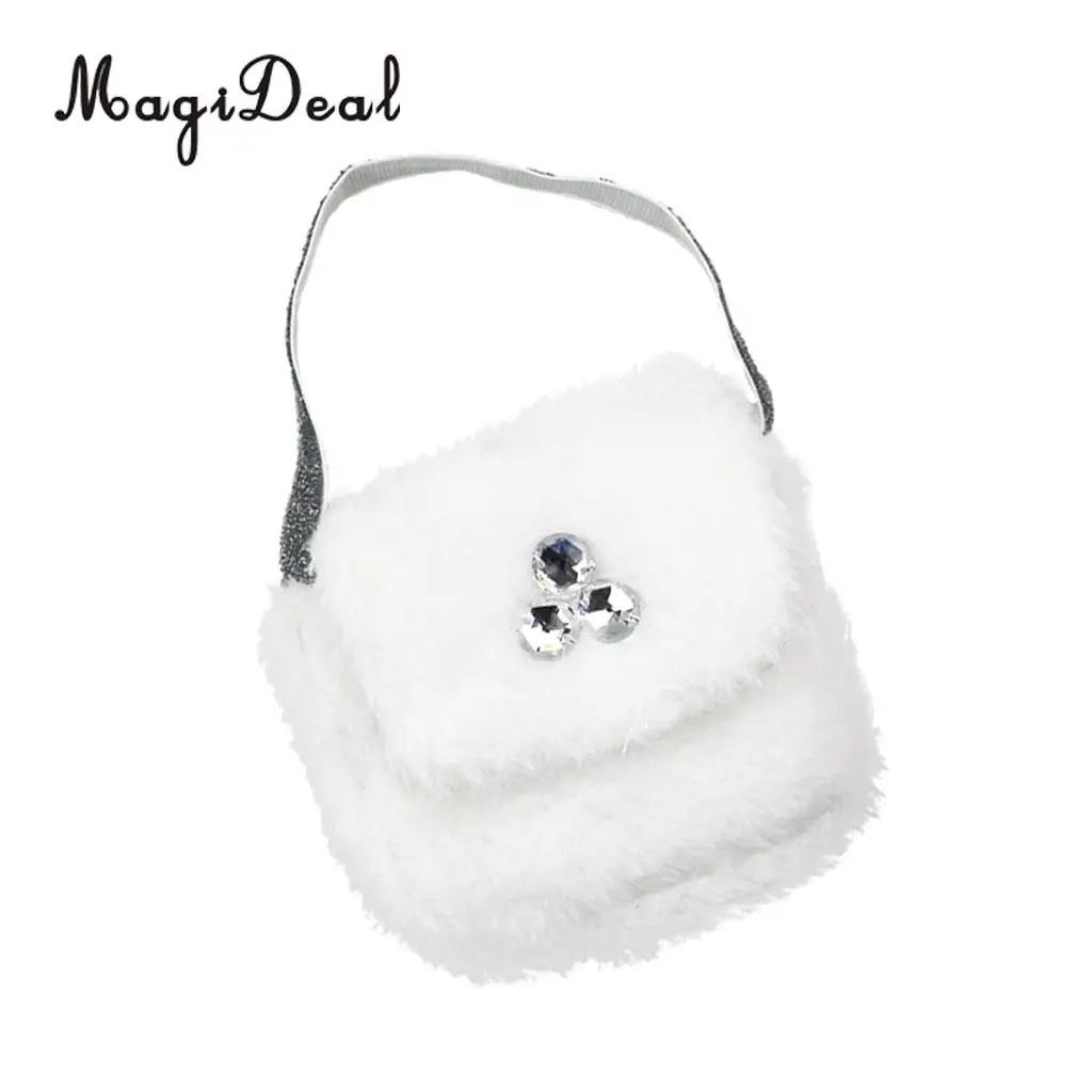 

18 Inch Doll Accessory White Plush Hand Bag Purse For Dolls