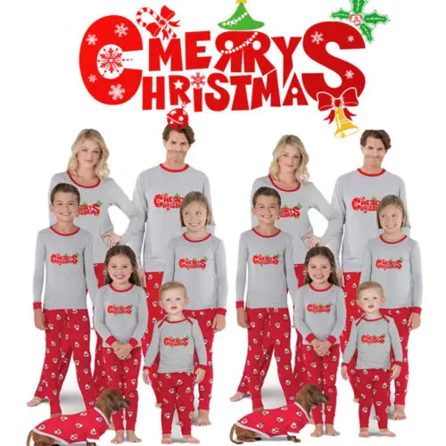 

Christmas Xmas Family Matching Clothes Pajamas Set Women Men Kids Sleepwear Nightwear Winter Warm Family Clothing Sets 2018 New