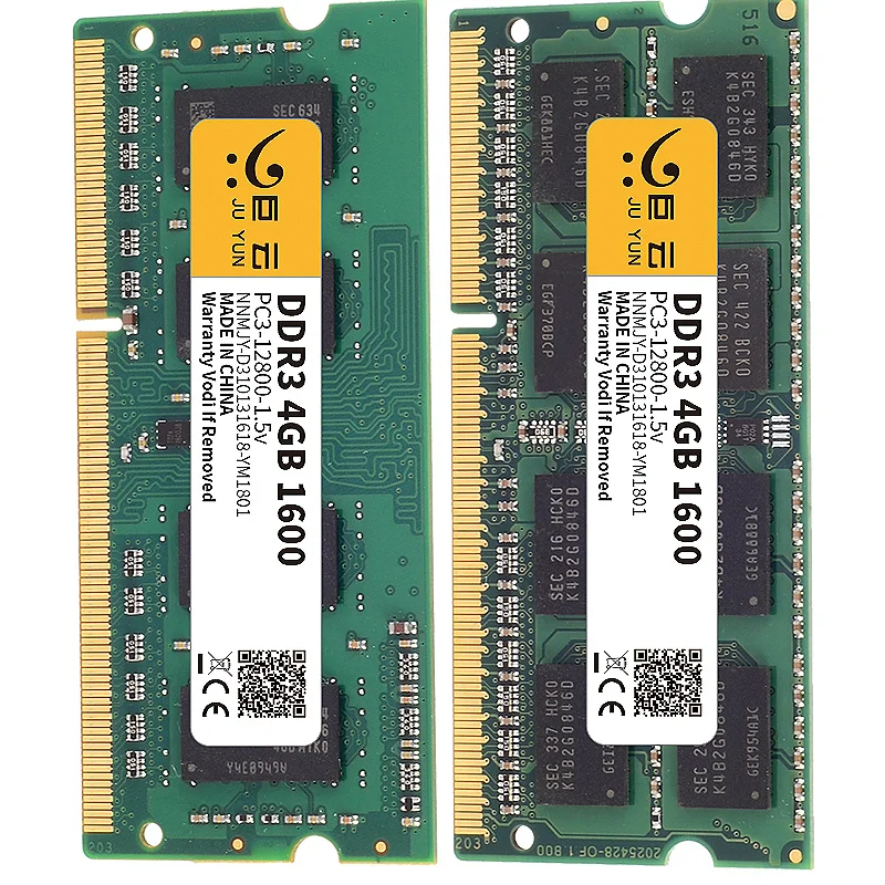 Ju Yun DDR3, 4 Гб, 1600 МГц, ОЗУ, память для ноутбука, 1066, 1333 МГц, ноутбук, совместимый с 2 ГБ, 8 ГБ, напряжение 1,5 в