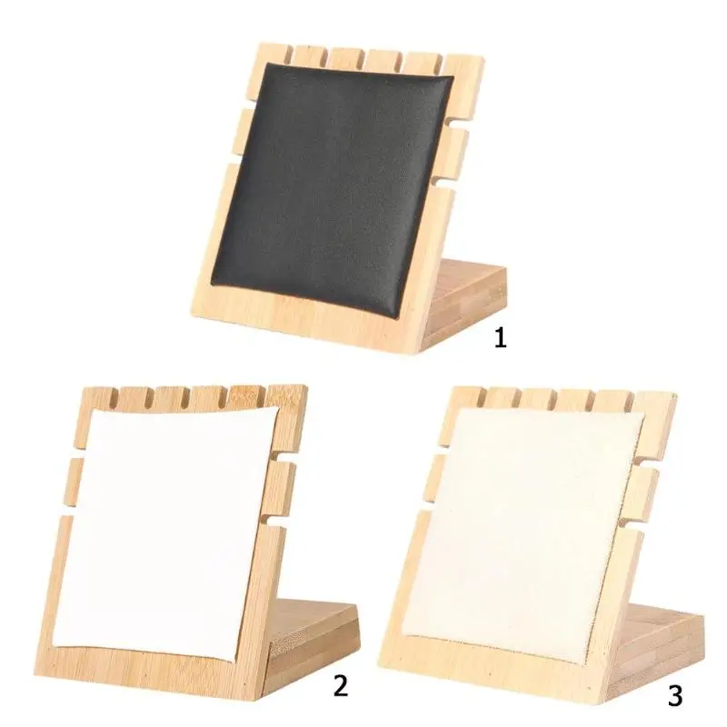 Small Size Wooden Jewelry Organizer Stand Black Plastic Earring Holder Pesentoir Fashion Earrings Display Rack Display Stand