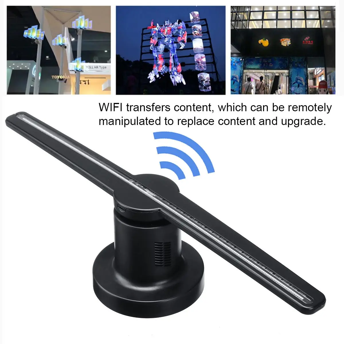 AC 100-240V Plug-in 3D Hologram Projector Light Advertising Display LED Fan Holographic Imaging Lamp 3D Remote Hologram Player AC 100-240V Plug-in 3D Hologram Projector Light Advertising Display LED Fan Holographic Imaging Lamp 3D Remote Hologram Player