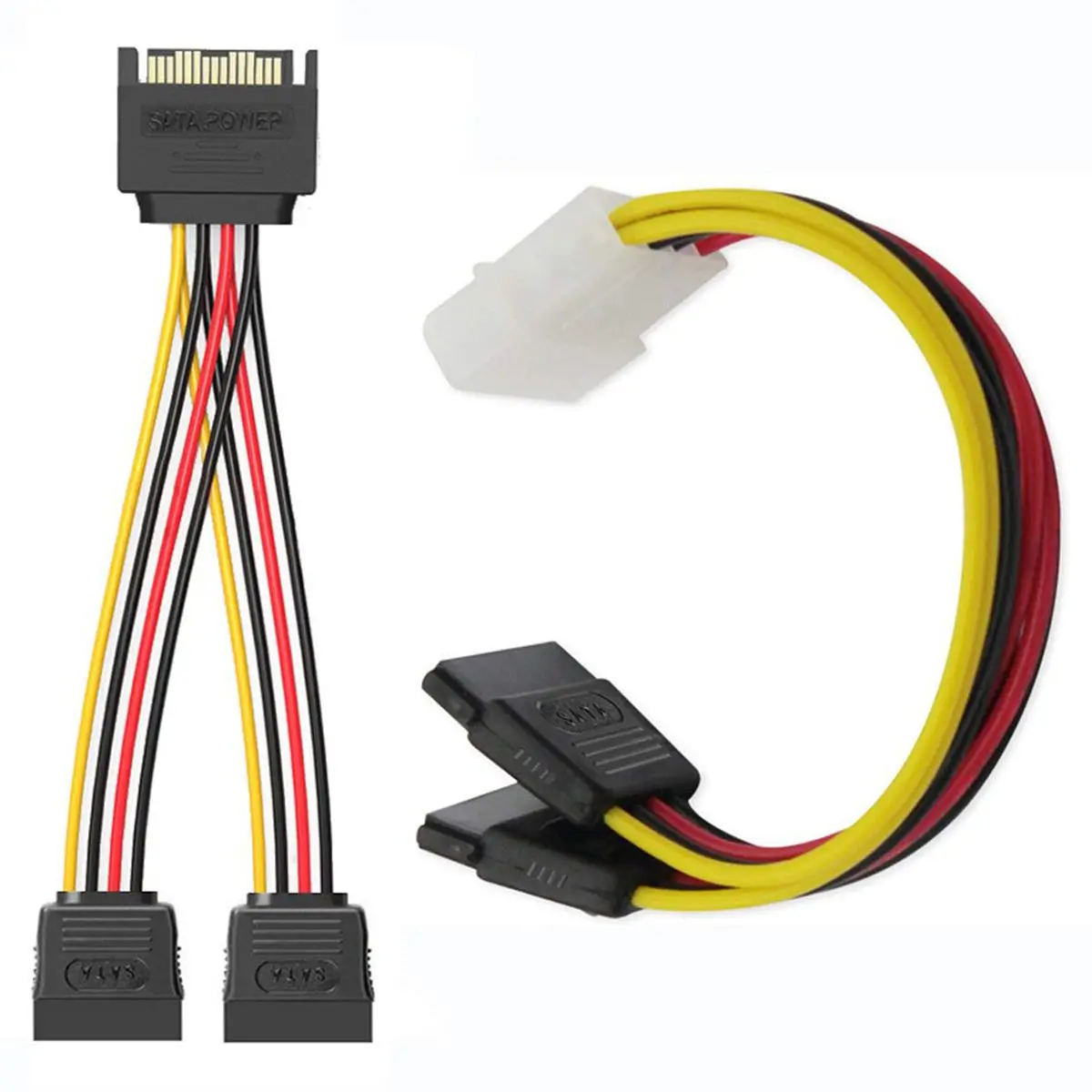 Комплект подключения жесткого диска SSD/SATA (1x4 Pin на двойной 15 SATA кабель питания 1x15