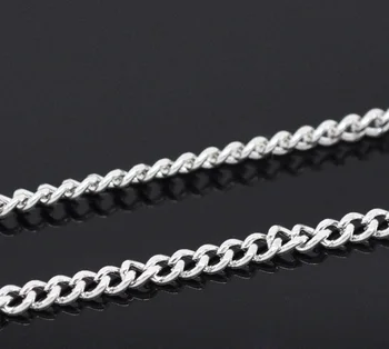 

Lovely 10M Silver Plated Links-Opened Curb Chains 2.5x2mm (B14061)