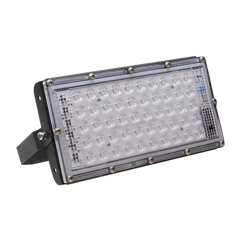 

CLAITE 50W Waterproof IP65 Flood Light 4500lm 50 LED Floodlight with Lens Outdoor Garden Street White Light Spotlight AC220V