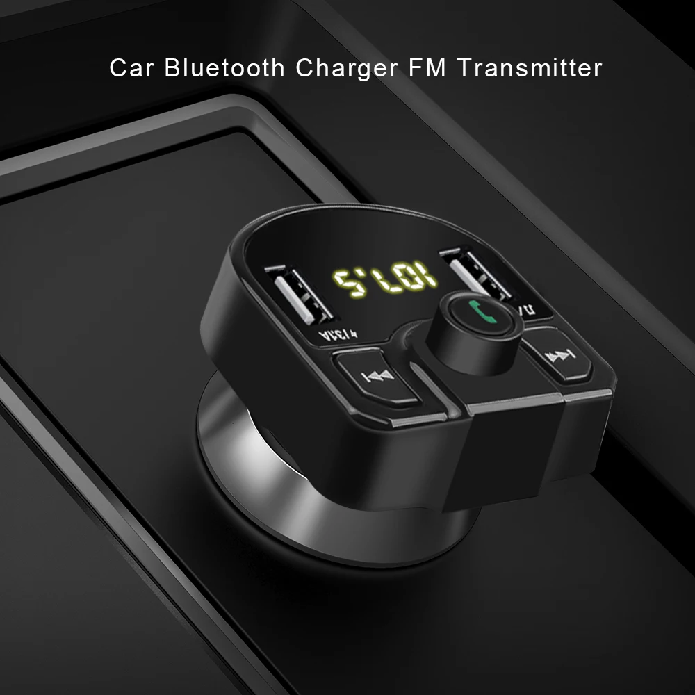 

Kebidu Dual USB Bluetooth Car Charger For Phone Charger FM Transmitter MP3 Radio Player Voltage LED Display Support TF Card USB