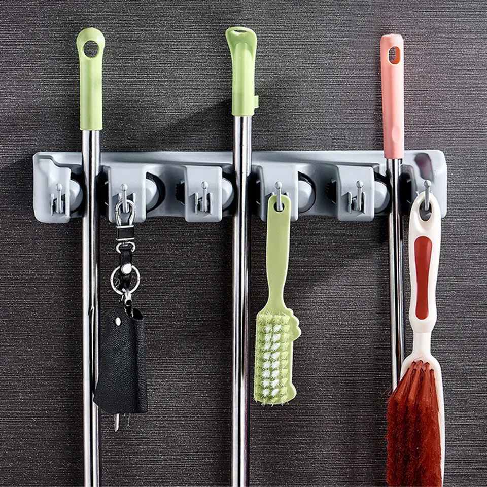 Plastic Mop Holder Wall Housekeeper Wall Mounted Mop Organizer Holder