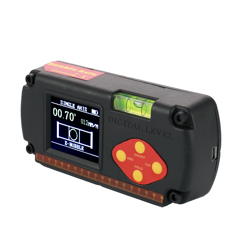 

Portable LCD Display Dual-axis Angle Ruler Digital Level Inclinometer Accuracy with USB Cable and Built-in Lithium Battery