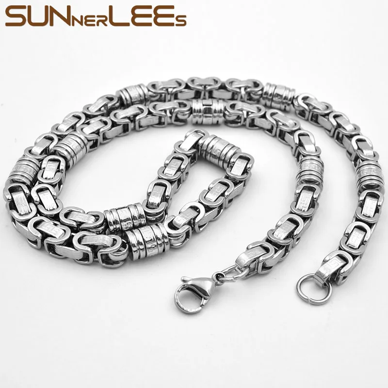 SUNNERLEES 316L ожерелье из нержавеющей стали 8 мм Геометрическая Византийская