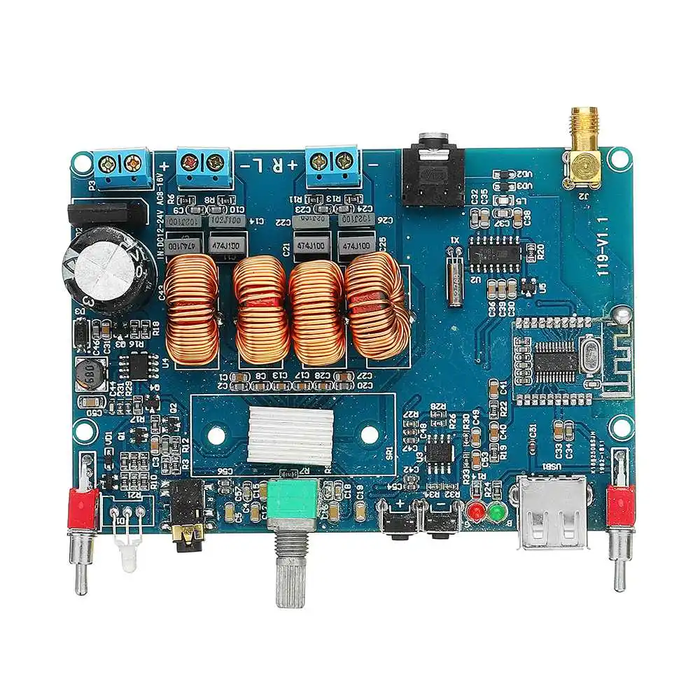 CLAITE 2 канала DC12 24V беспроводной Bluetooth 4 аудио стерео цифровой усилитель мощности