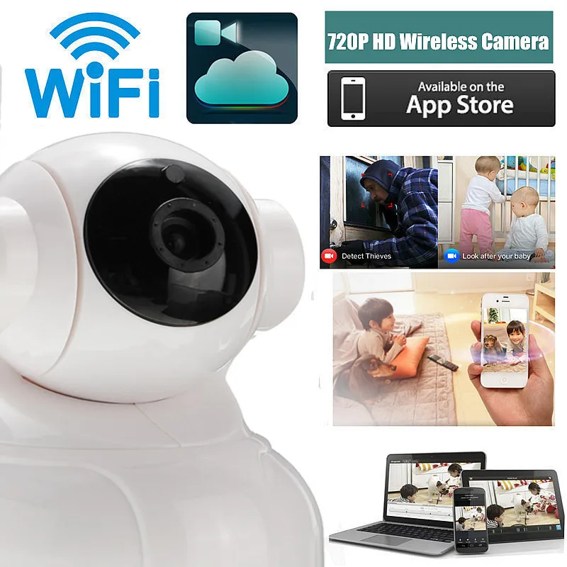 Мини беспроводной Wi Fi 720 P HD сети видеонаблюдения дома безопасности ip-камера монитор