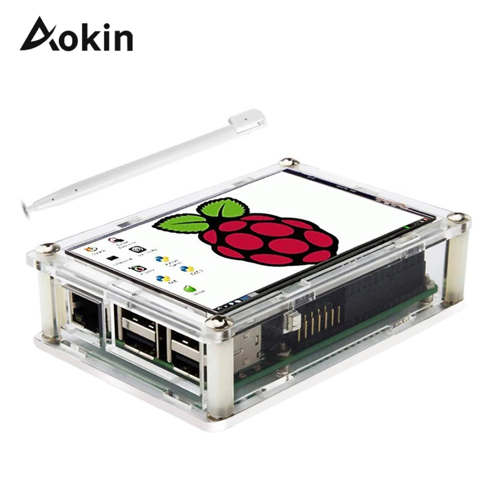 Экран для Raspberry Pi 3,5 "сенсорный экран ЖК-дисплей монитор с прозрачной защитой чехол для Raspberry Pi 3 2 Модель B