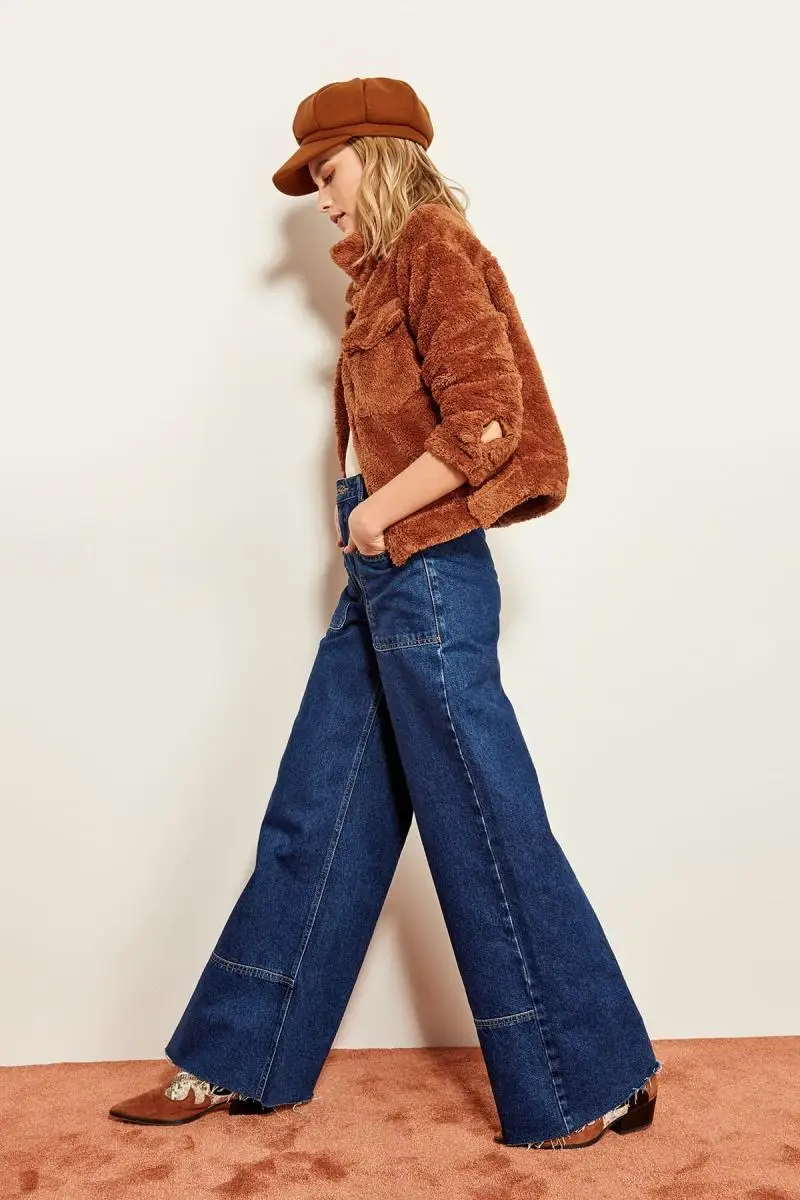 Trendyol Camel плюшевое пальто на пуговицах с карманами TCLSS19ST0002|Куртки| |